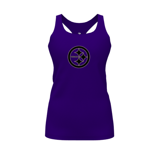 [CUS-DFW-RCBK-PER-PUR-FYS-LOGO2] Racerback Tank Top (Female Youth S, Purple, Logo 2)
