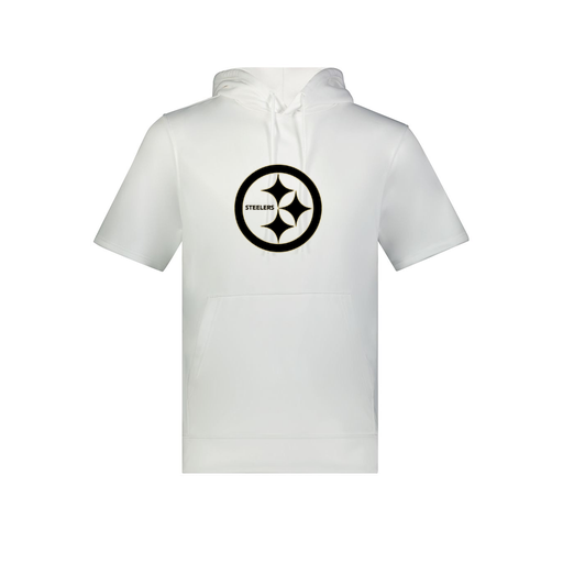 [6871.005.S-LOGO2] Men's Dri Fit Short Sleeve Hoodie (Adult S, White, Logo 2)