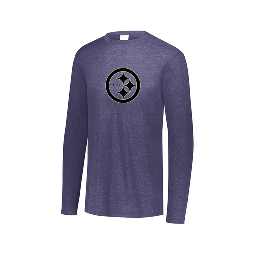 [FTLCUBNV-AXS-LOGO2] Decker Men's Tri-Blend T-Shirt - Long Sleeve (Adult XS, Navy, Logo 2)