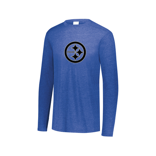 [FTLCUBRY-AXS-LOGO2] Decker Men's Tri-Blend T-Shirt - Long Sleeve (Adult XS, Royal, Logo 2)