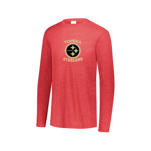 [FTLCUBRD-AXS-LOGO1] Decker Men's Tri-Blend T-Shirt - Long Sleeve (Adult XS, Red, Logo 1)