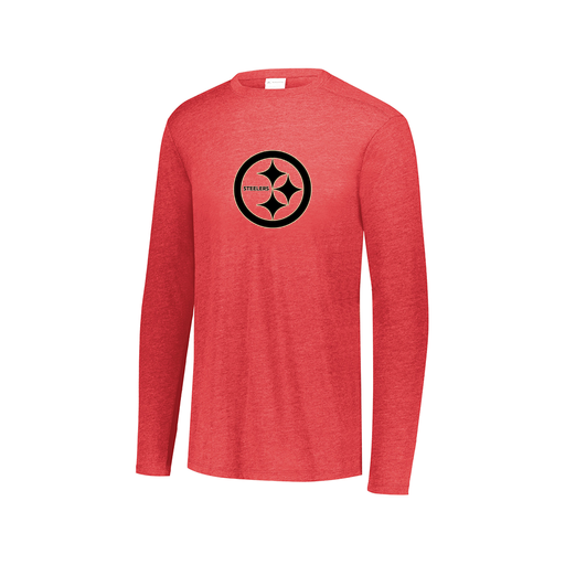 [FTLCUBRD-AXS-LOGO2] Decker Men's Tri-Blend T-Shirt - Long Sleeve (Adult XS, Red, Logo 2)