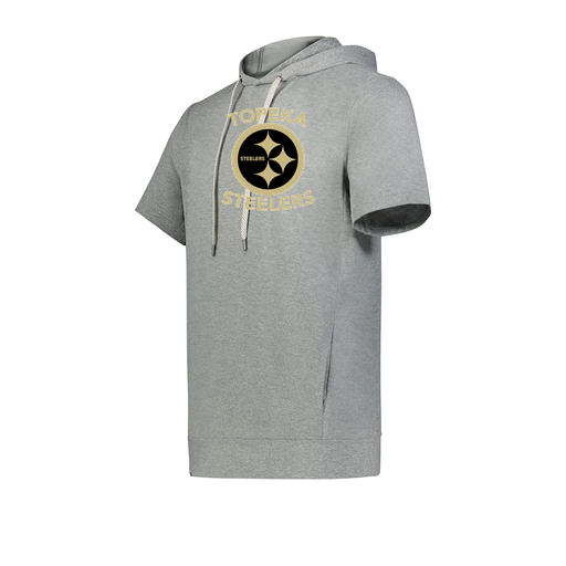 [222605-SIL-YS-LOGO1] YOUTH VENTURA SOFT KNIT SHORT SLEEVE HOODIE (Youth S, Silver, Logo 1)